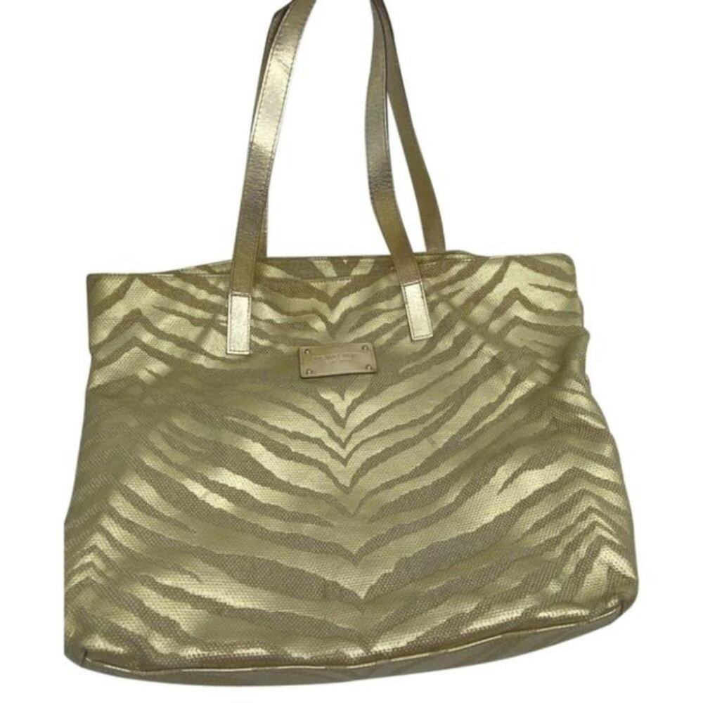MICHAEL KORS Gold Tan Large Inter Woven Tote Bag